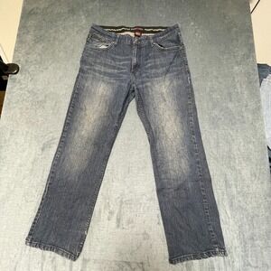 Tony Hawk Jeans Mens 33x30 Blue Denim Zipper Coin Pocket Casual Straight Leg